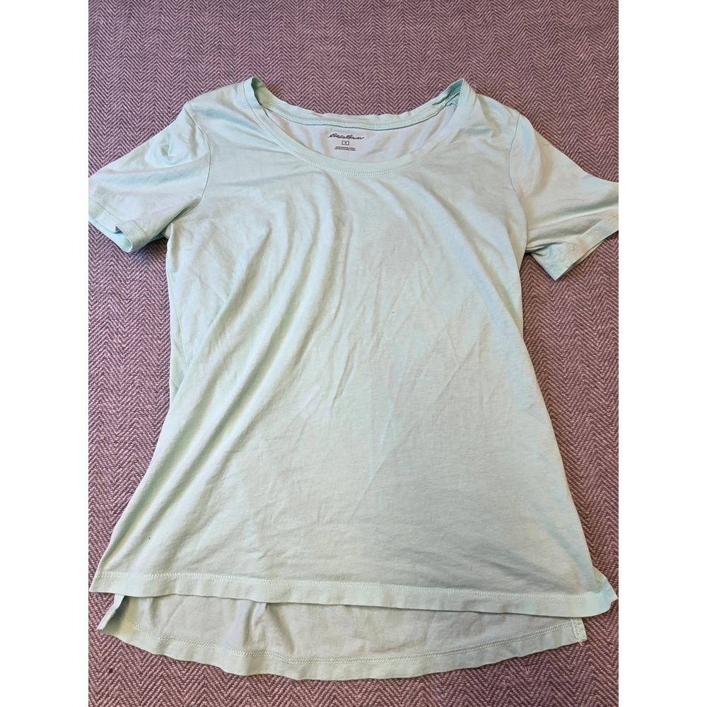 Eddie Bauer T-Shirt Womens Small Mint Green High-Low Hem Short Sleeve Scoop Neck